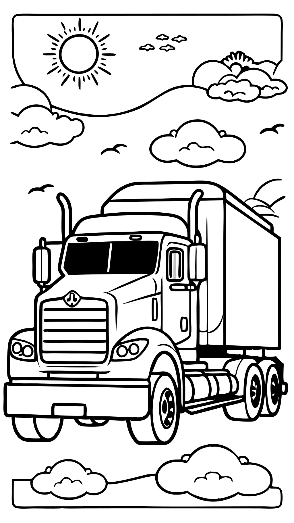 18 wheeler semi truck coloring pages